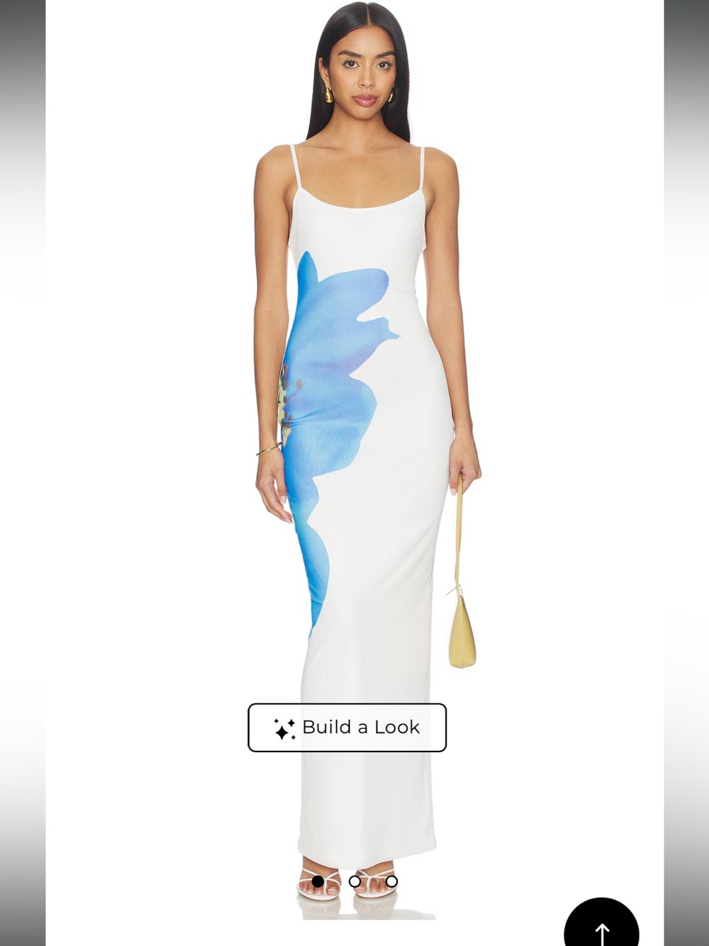 Nadia Maxi Dress in White & Blue Floral